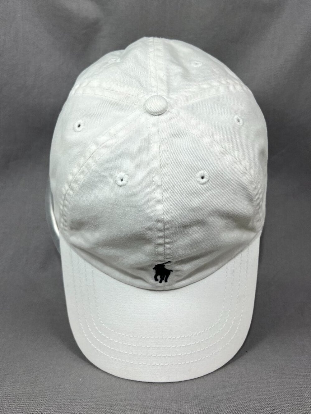 Polo Ralph Lauren Strapback Hat Adjustable White Navy Pony Dad Youth Kids 8-20 - Picture 7 of 16